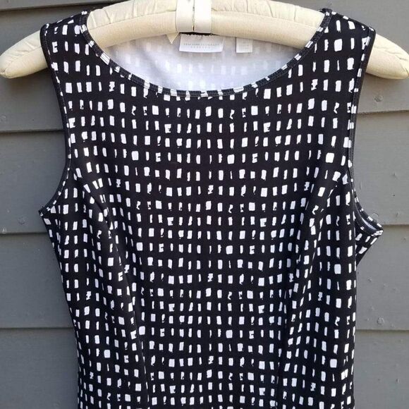 New York Company Black/White Print Fit & Flair Dress Size Medium - Picture 7 of 9